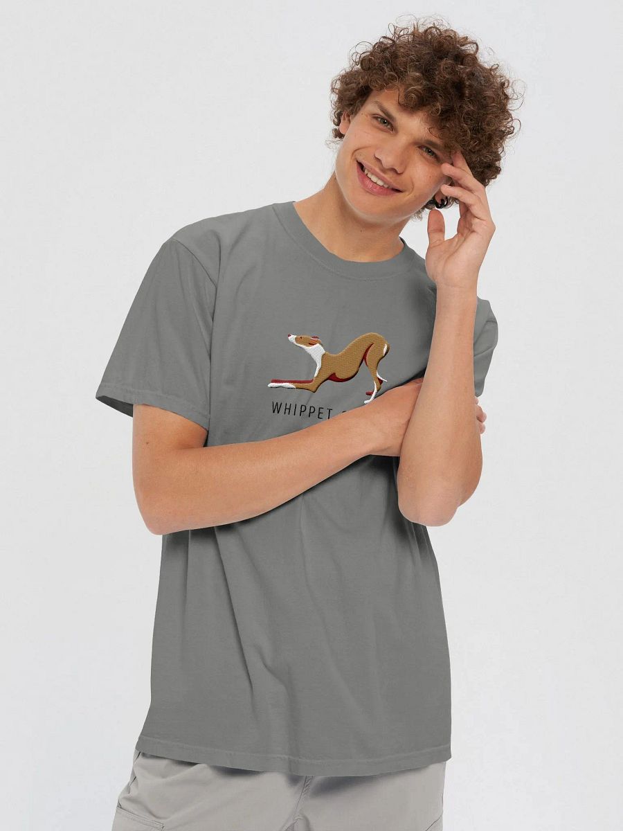 Whippet Good T-Shirt(Embroidered) of a Whippet(Tan & White) product image (11)