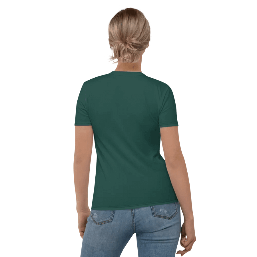 Plain Dark Green Soft Summer Women's Crewneck Polyester Heavyweight Premium T-Shirt by Treasure Pie product image (5)