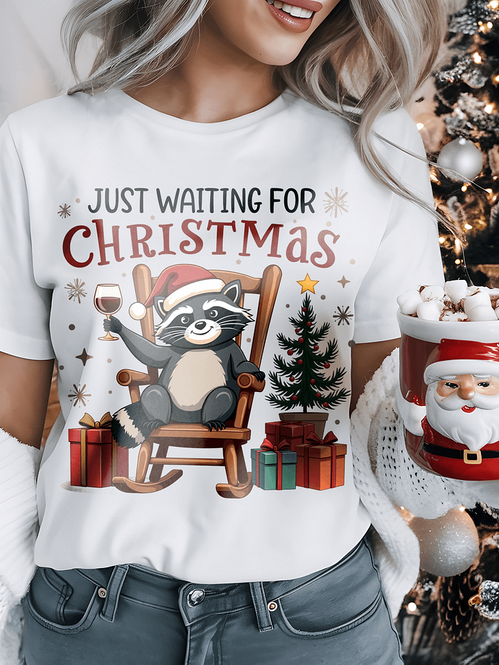 Just Waiting For Christmas Raccoon Sweatshirt product image (1)