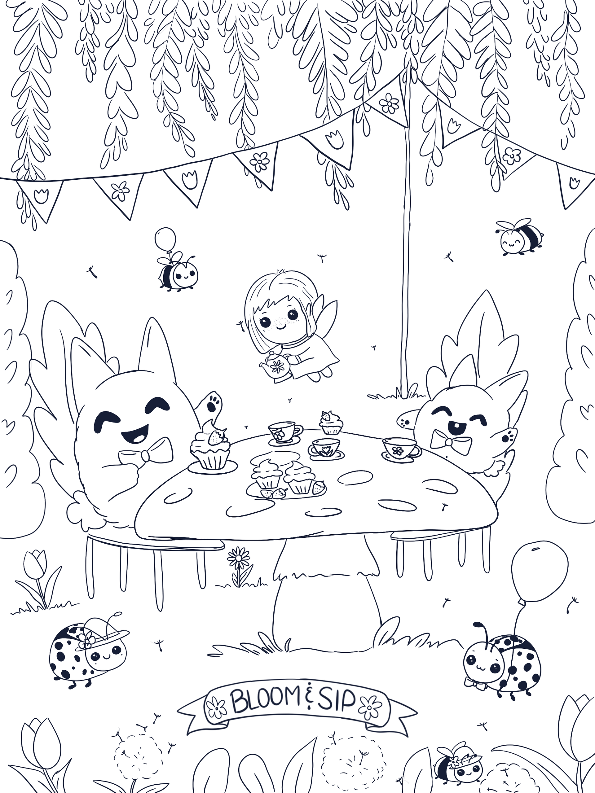 Bloom & Sip Coloring Page product image (1)