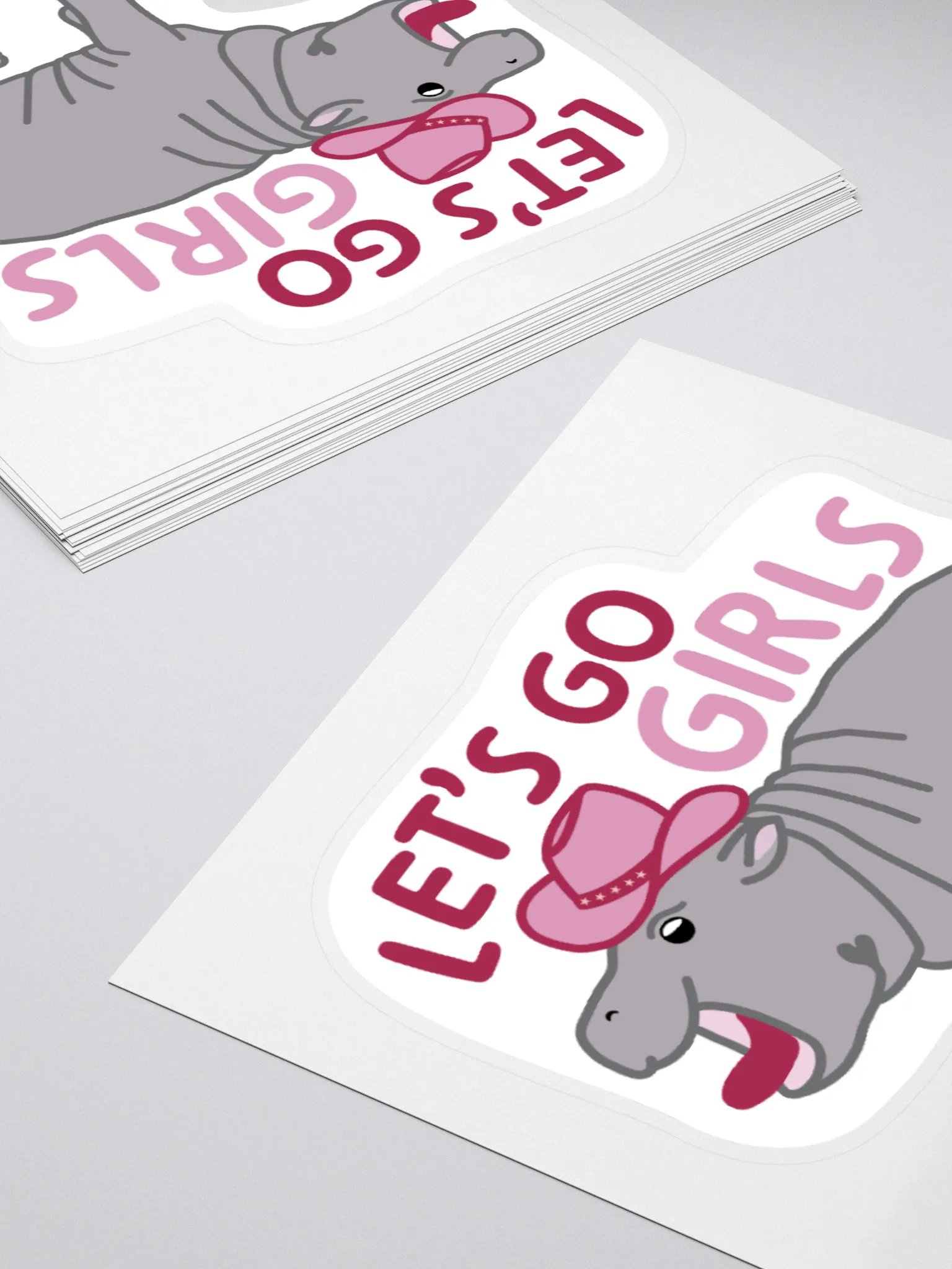 Let's Go Girls Hippo Sticker | Funny Animal Merch product image (5)