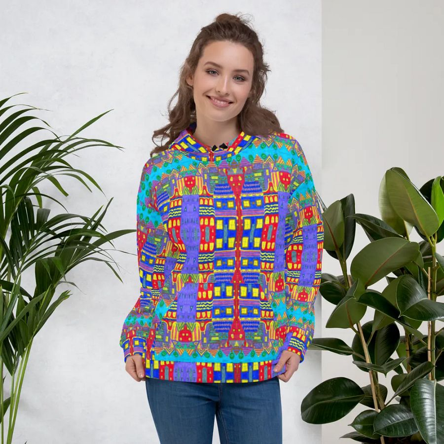 Abstract Playful Houses #2 Unisex Pull Over Hoodie product image (1)