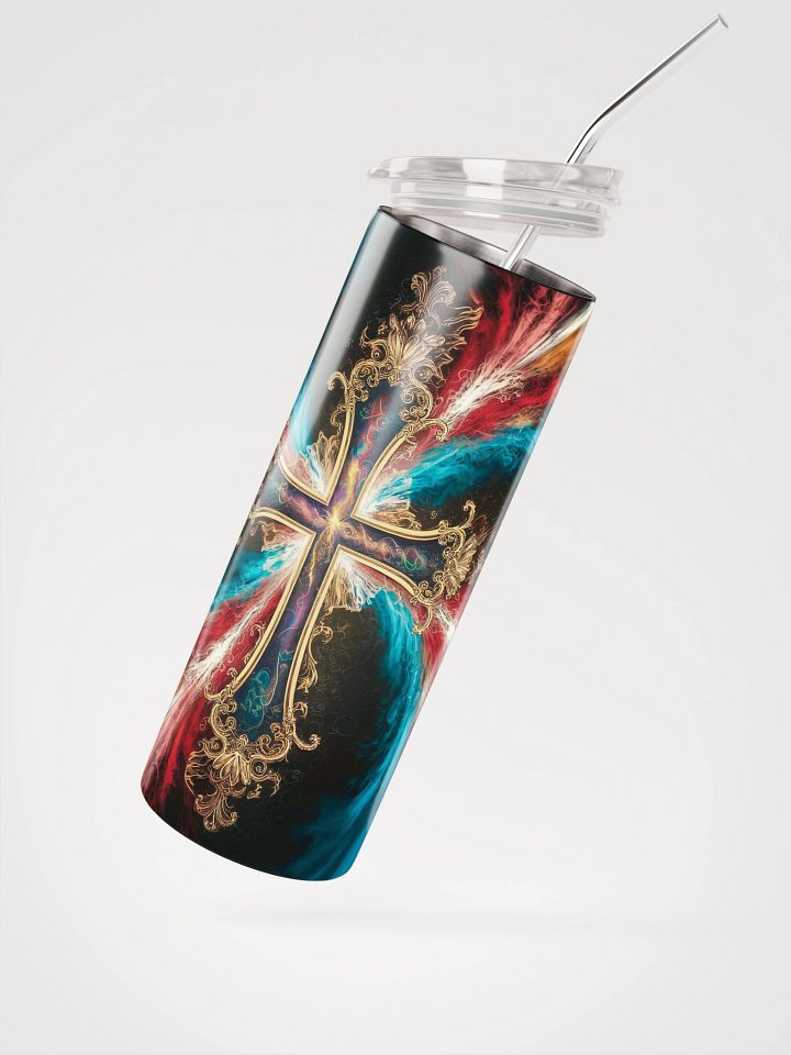 Lift Me Up Lord 3D Christian Cross Red Gold 20 Oz Tumbler product image (2)