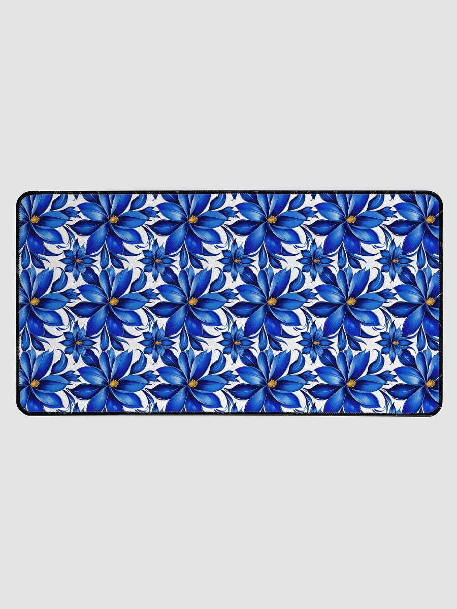 Desk Mat (31.5x15.5 inches) - Blue and White Floral Design 2 product image (1)