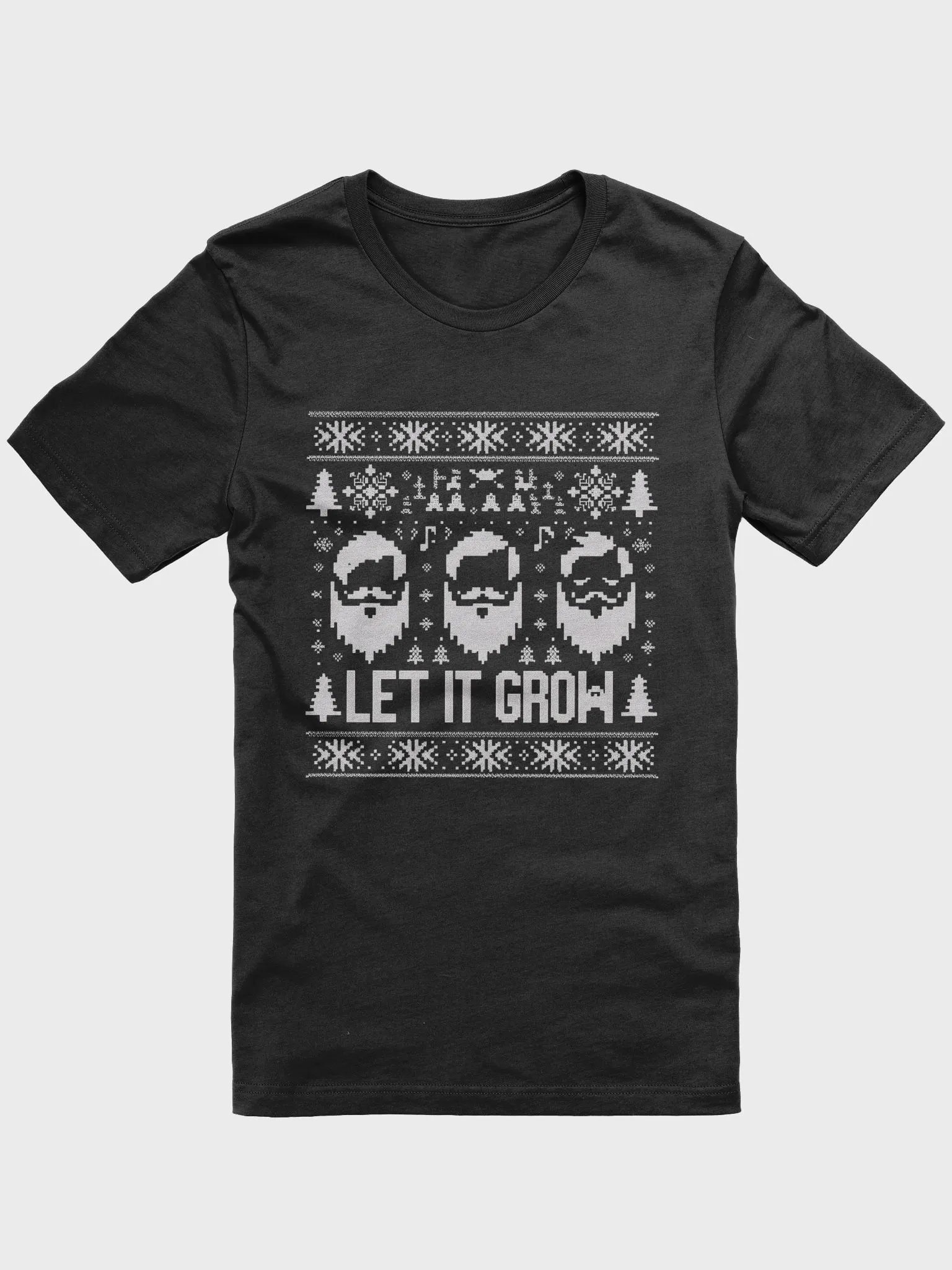 Festive Bearded Faces Holiday T-Shirt product image (1)