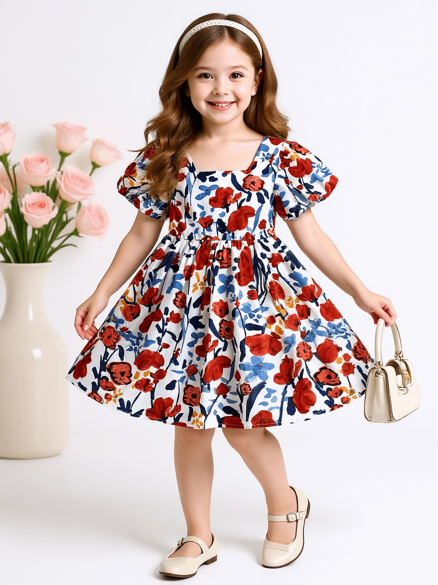 Tulip Blush Puff Sleeve Dress product image (1)