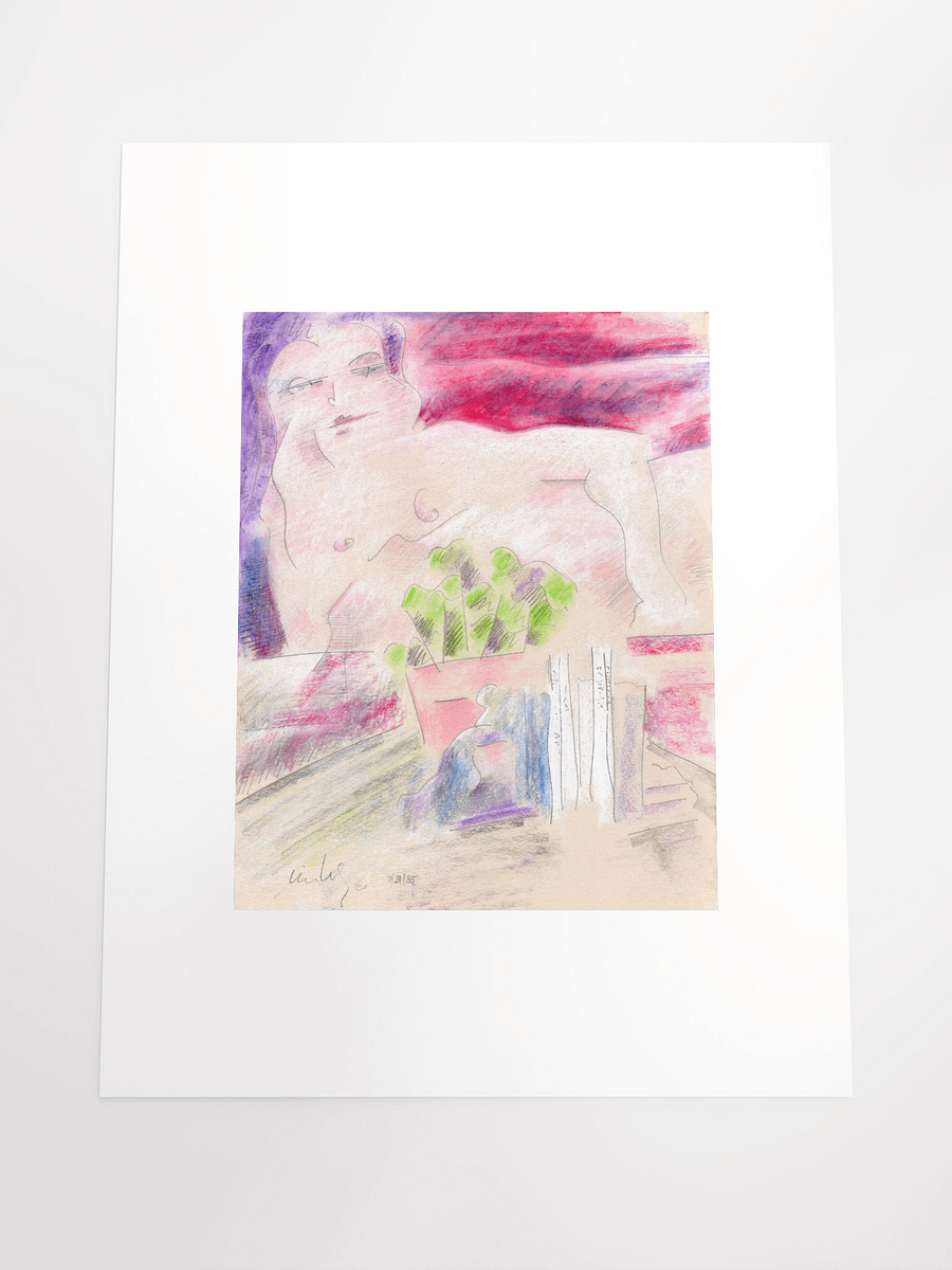Pink Figure w/Books & Flowers: What Made the Boom 7.24.85 print product image (5)