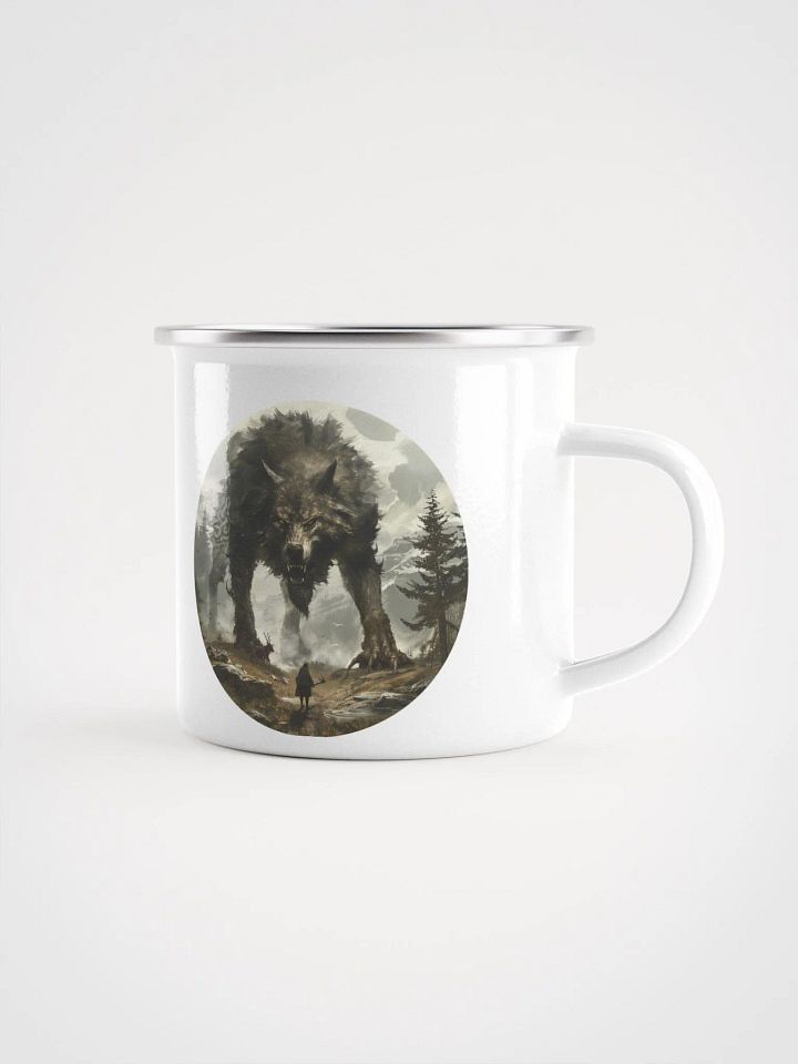 Fenrir - The Monstrous Wolf of Norse Mythology Enamel Mug product image (1)