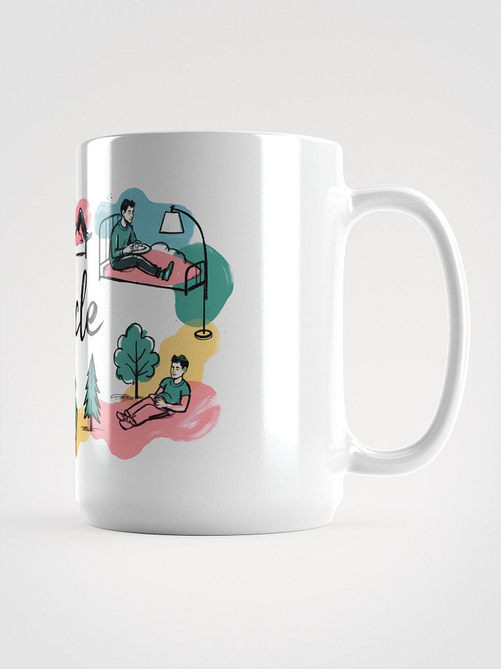 Cozy Daily Rhythms Poster | A Cycle Illustration Glossy Mug product image (1)