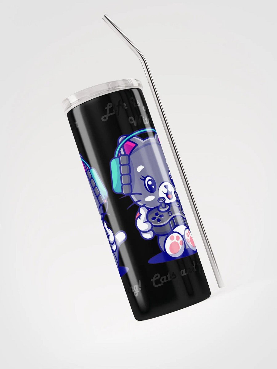 Cats and gaming tumbler product image (3)