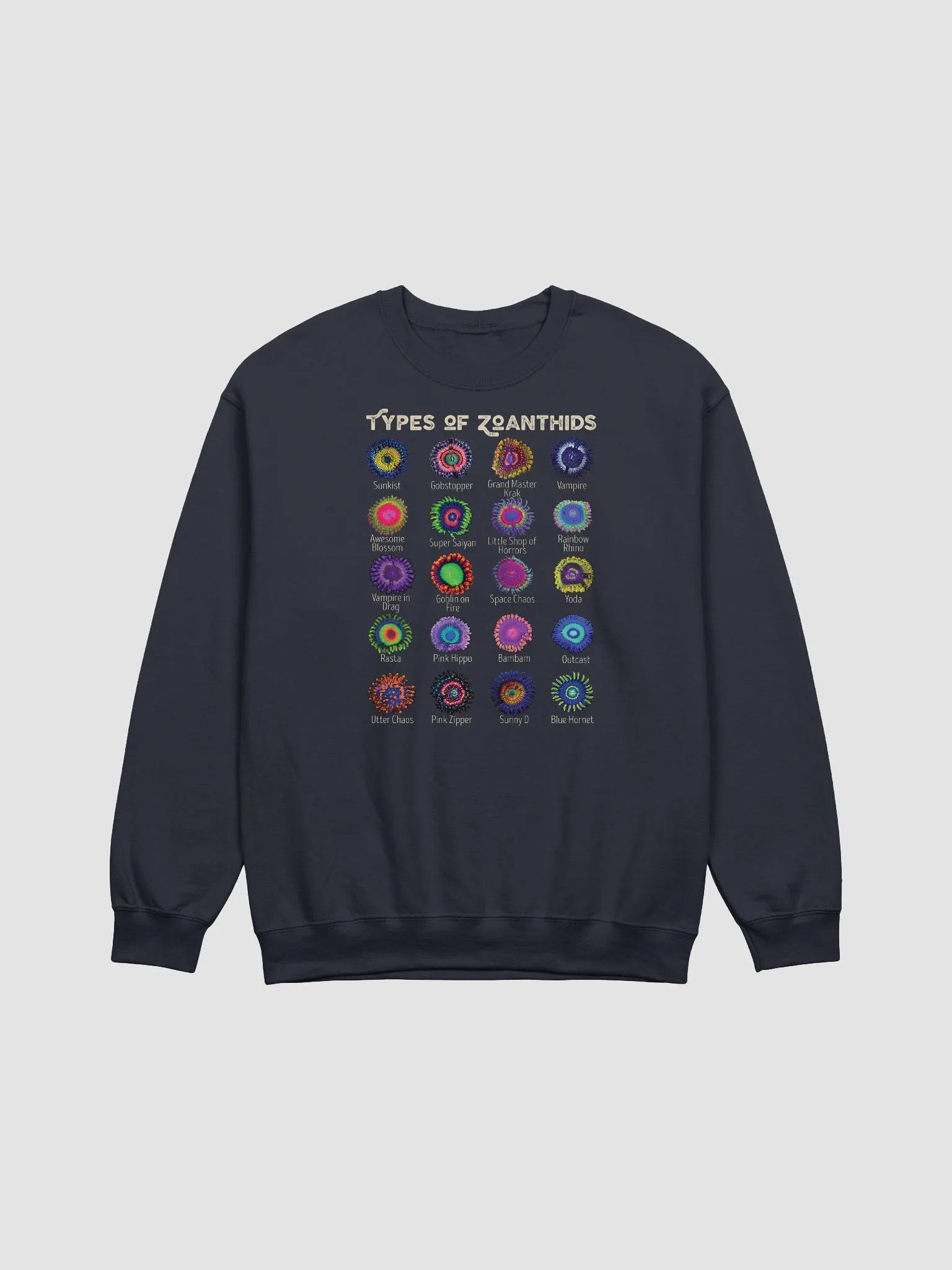 Zoanthid Identification Chart | Sweatshirt for Saltwater and Coral Reef Aquarium Hobbyists product image (17)