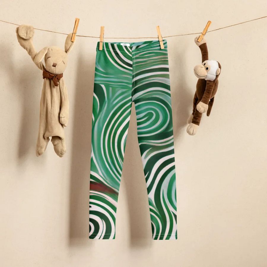 Funky Cool Green Liquid Tie-Dye Kid's and Toddler's Leggings product image (8)