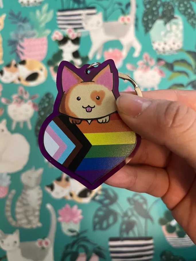 Mellow's Pride Heart Keychain product image (1)