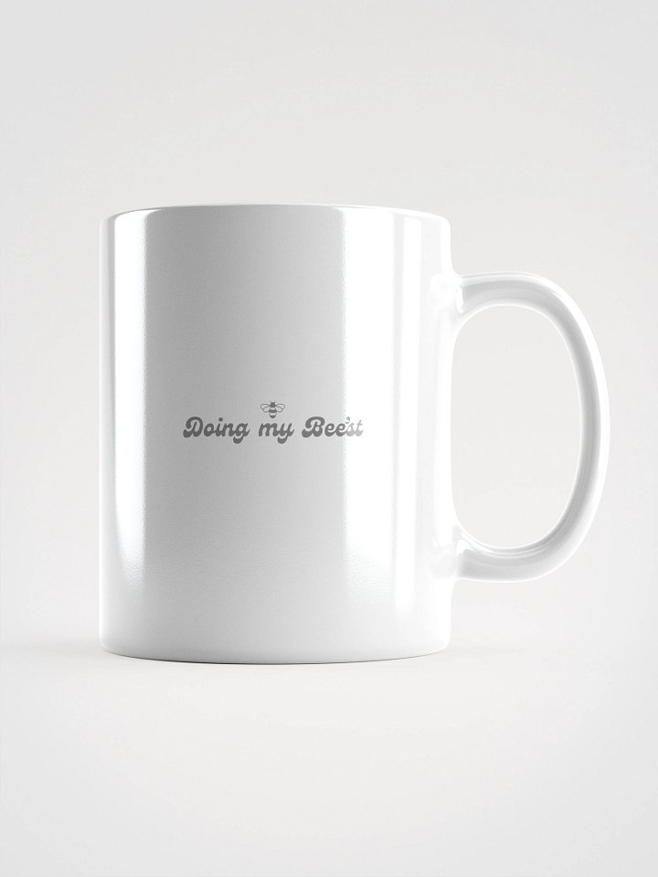 Doing my Beest - White Mug | grey print product image (1)