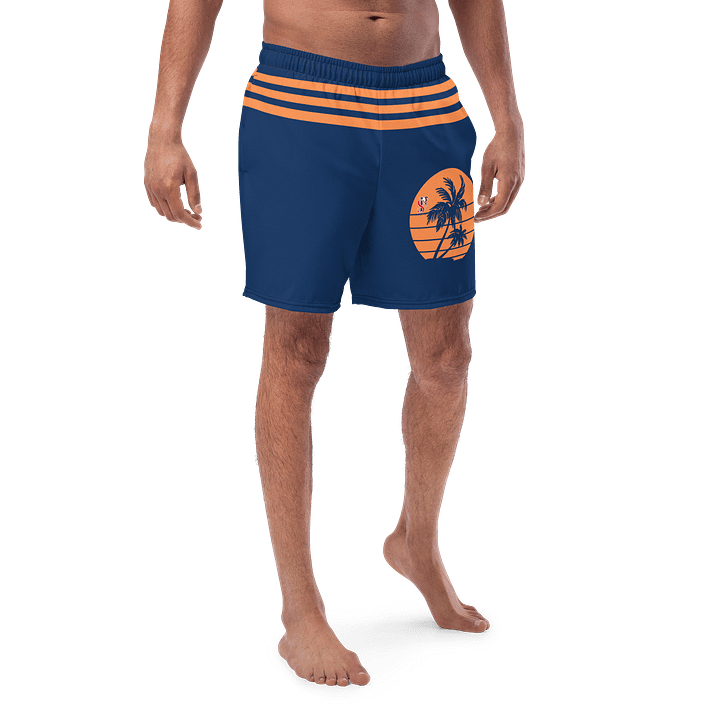 Tropical Sunset Silhouette Swim Trunks product image (1)