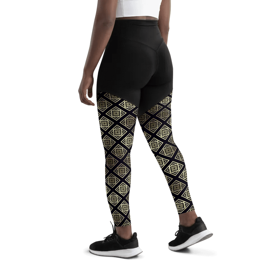 Black & Gold Sports Leggings product image (5)