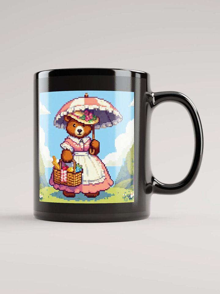 Pixel Art Momma Bear Southern Belle Black Mug product image (1)