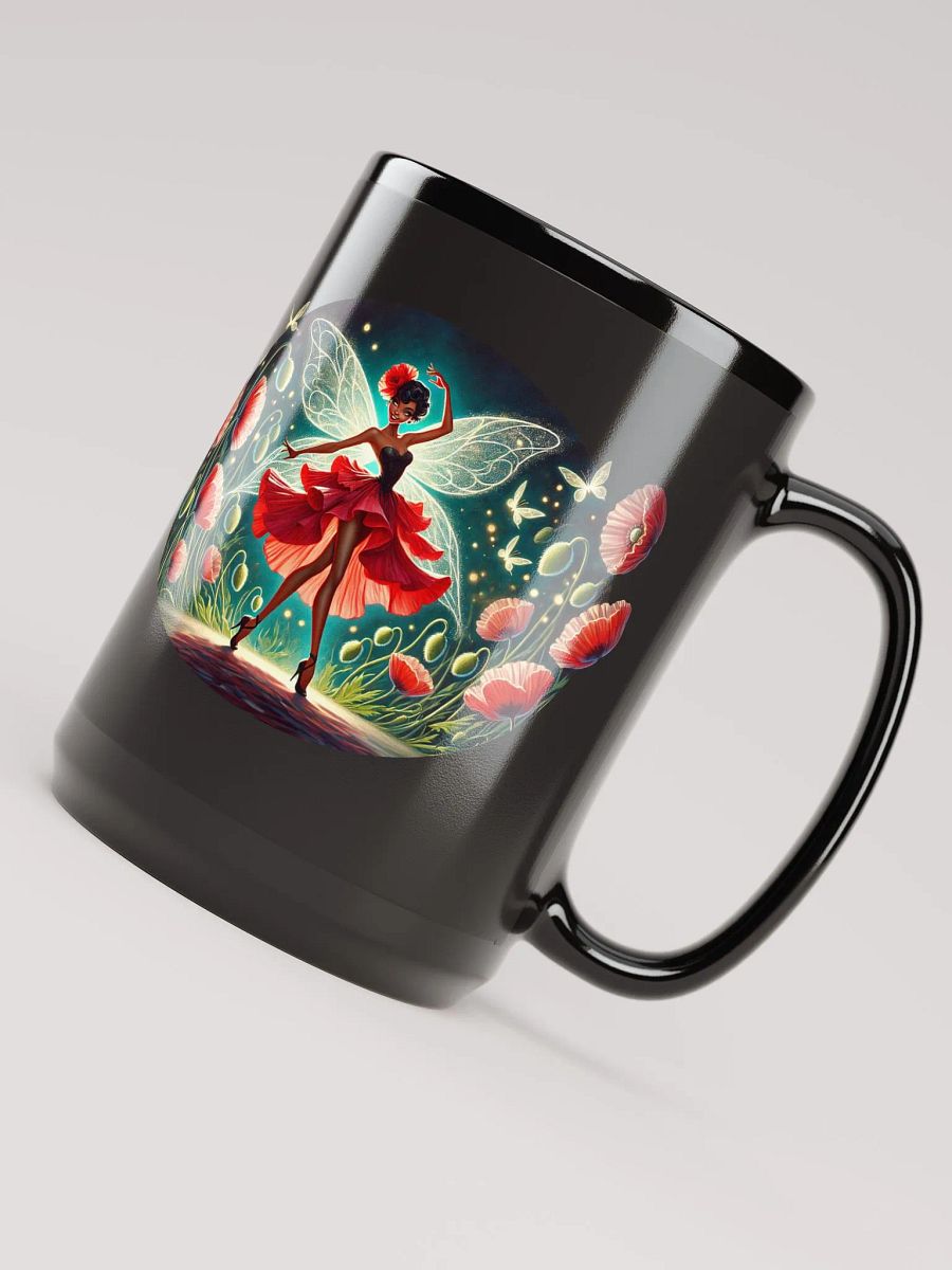 Poppy Fairy Blossom 15 oz Black Glossy Mug product image (4)