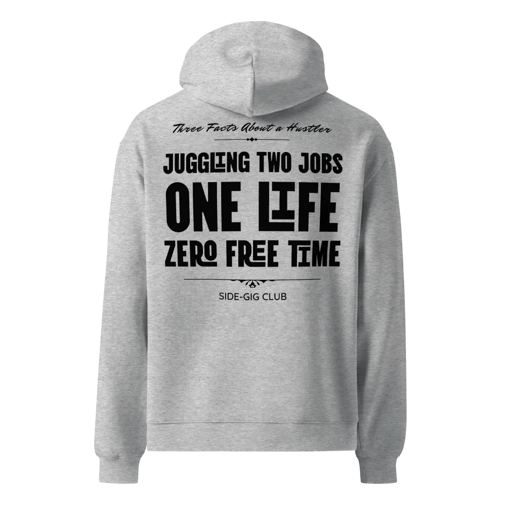 Three Facts About a Hustler Oversized Hoodie - Streetwear Edition in Vivid Black product image (1)