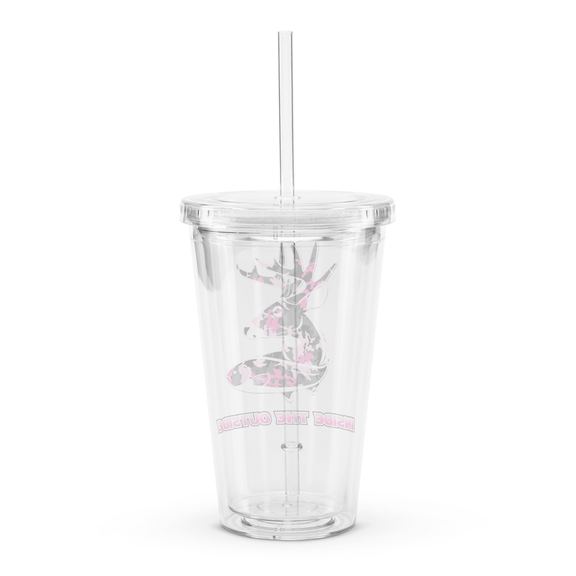 Double Wall Tumbler - Pink Camo W/ Cap & Straw product image (2)