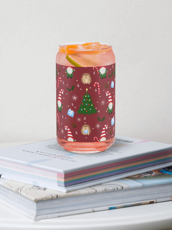 Christmas with my Gnomies Pattern in Red Glass Tumbler product image (1)