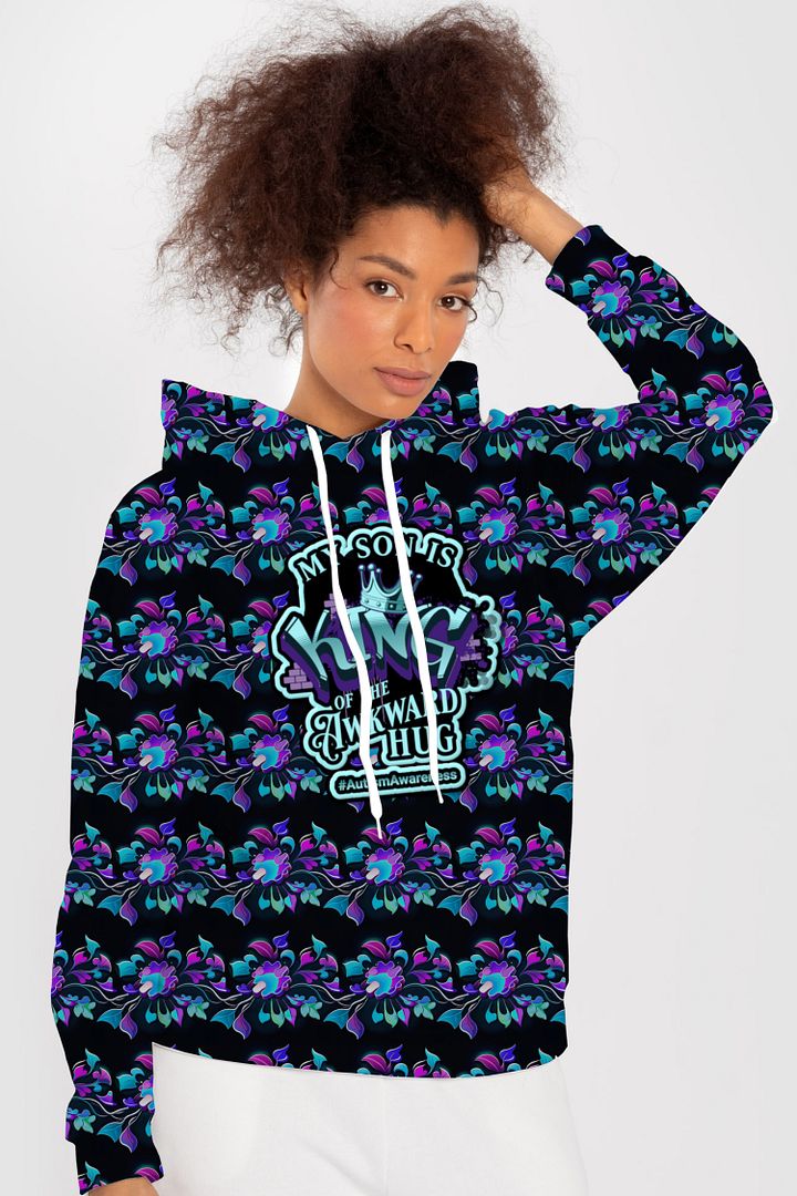 King of the Awkward Hug #Autism Awareness All Over Print Hoodie product image (2)