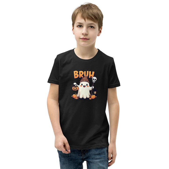 Spooky Ghost Bruh Halloween Youth T-Shirt product image (1)