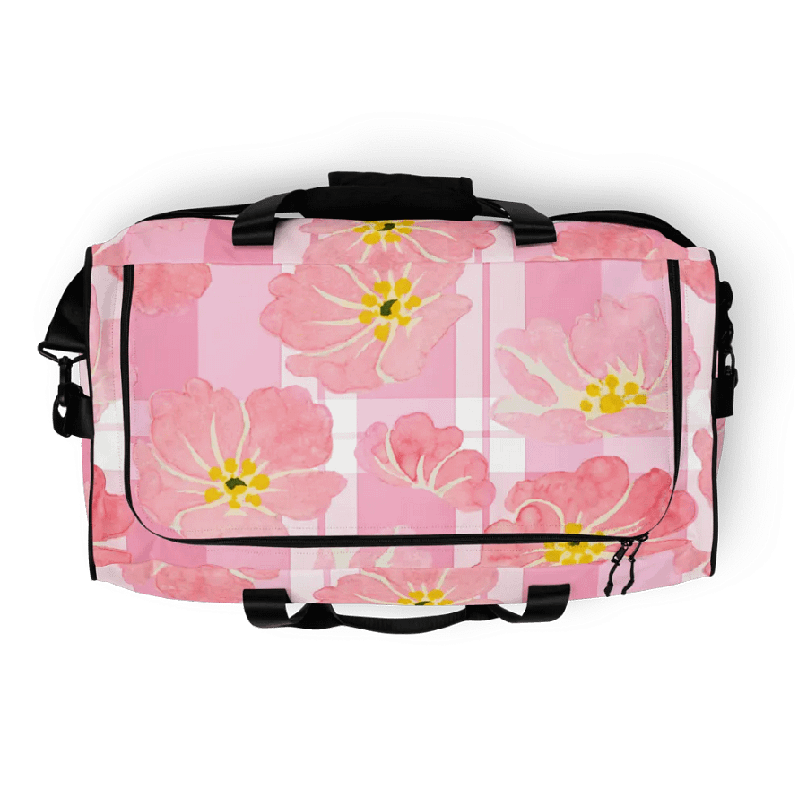 Pink Hibiscus Gingham Duffle Bag product image (5)