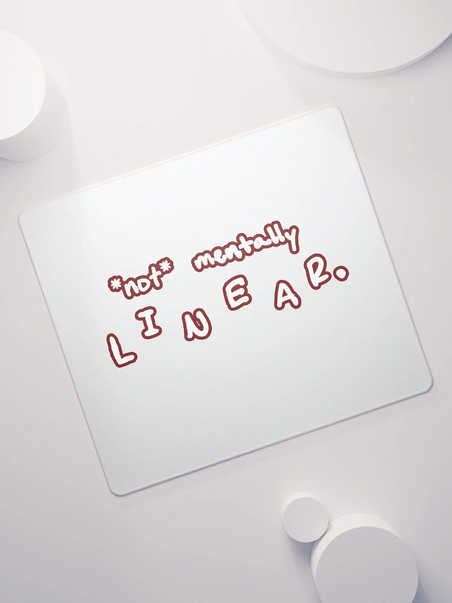 *not* mentally linear (lined design, #6D1616) mouse pad product image (7)