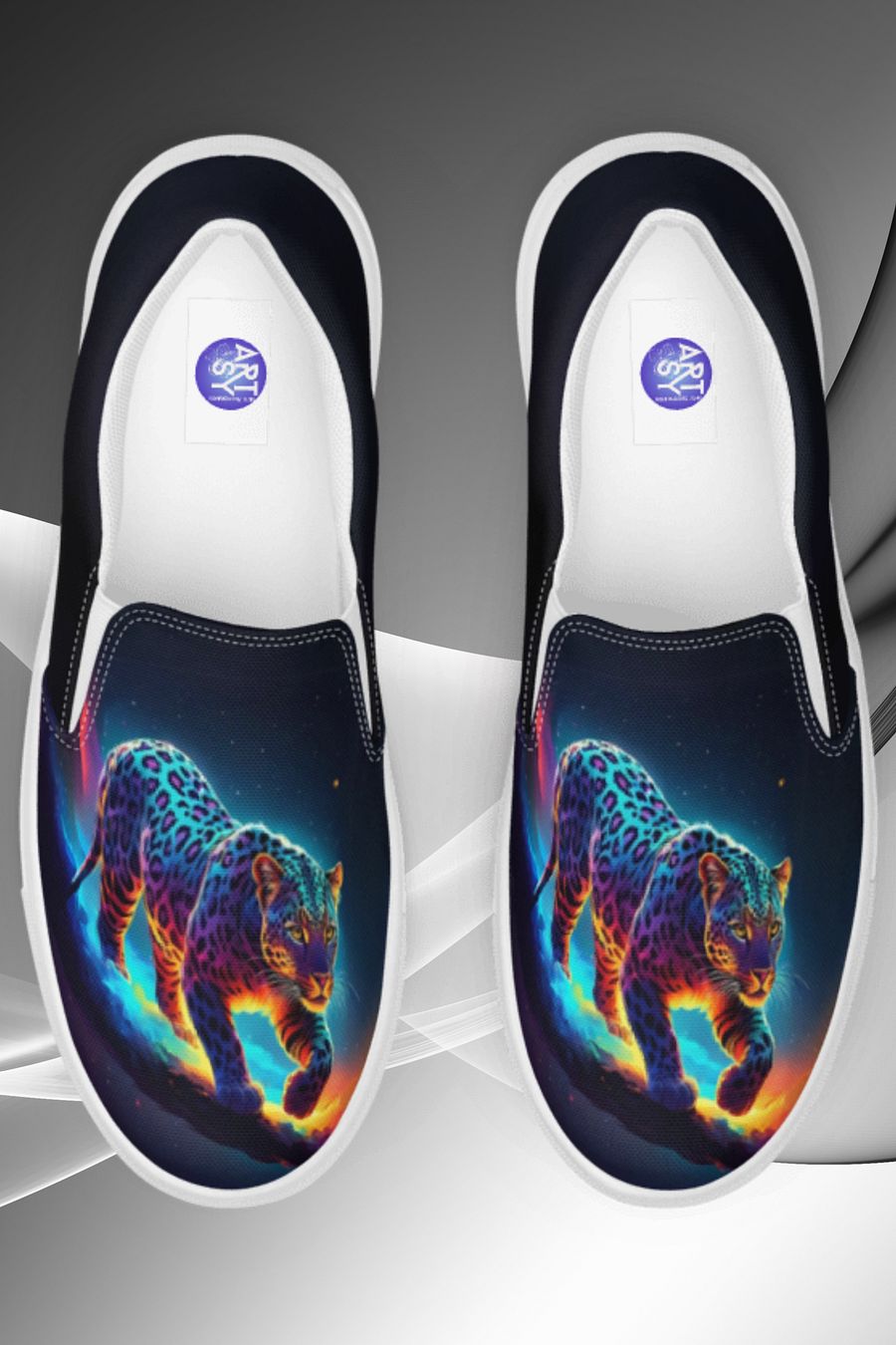 Colorful Leopard All Over Print Slip On Shoes product image (1)