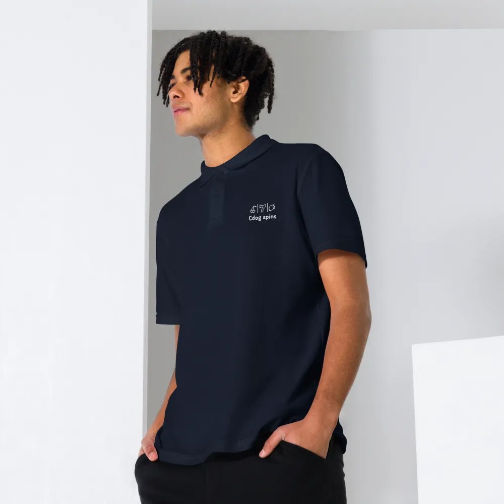 Cdog Spins Polo Unisex Navy Full Logo product image (7)
