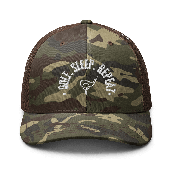 GOLF. SLEEP. REPEAT. Camo Hat product image (1)