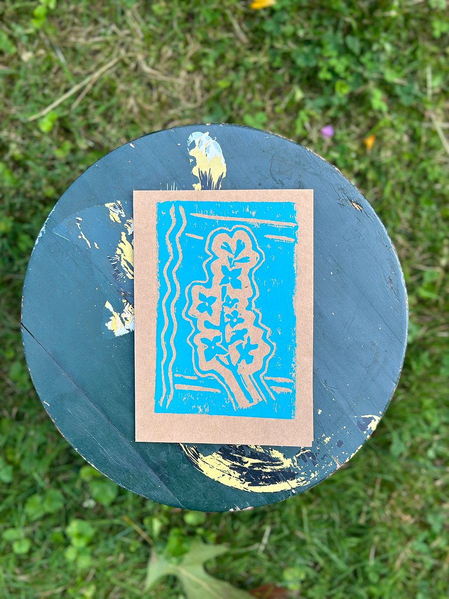 Lilac Block Print Greeting Card (Blank) product image (5)