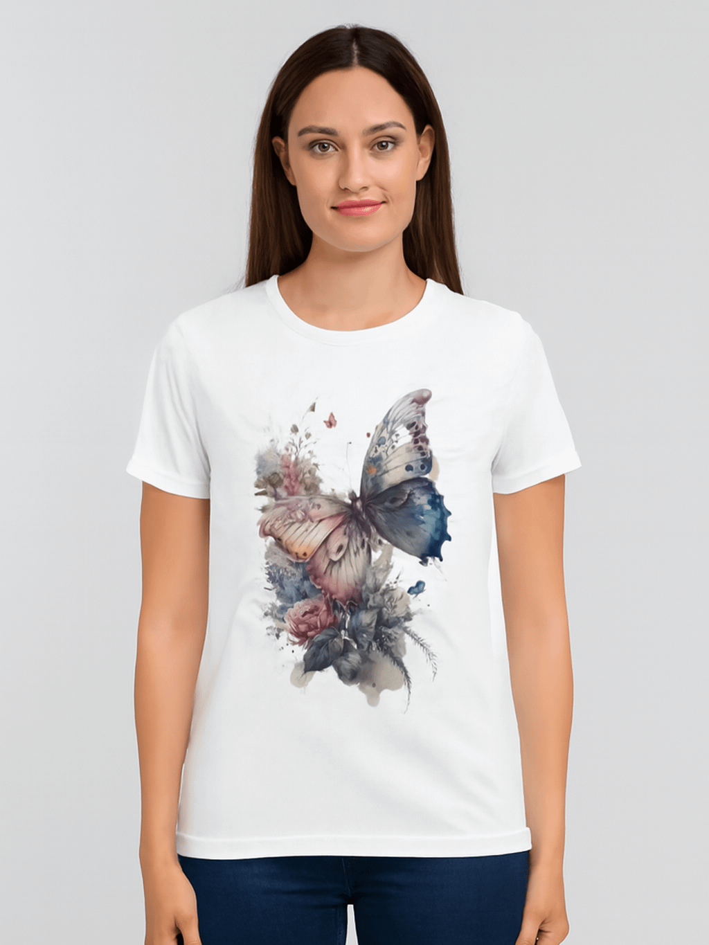Whimsical Butterfly Watercolor T-Shirt product image (1)
