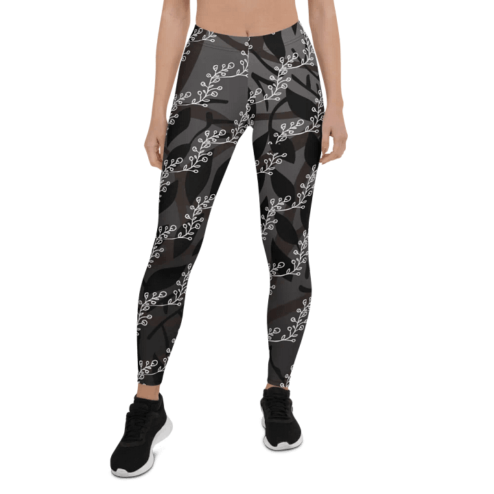 JoBeth Designed- Black Leaves🍃Adult Leggings👖 product image (1)