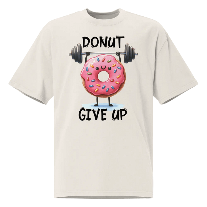Playful Donut Lifts Weights Cartoon T-Shirt product image (1)