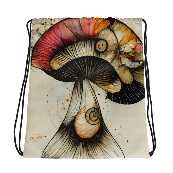 Elegant Mushroom All-Over Print Drawstring Bag product image (1)