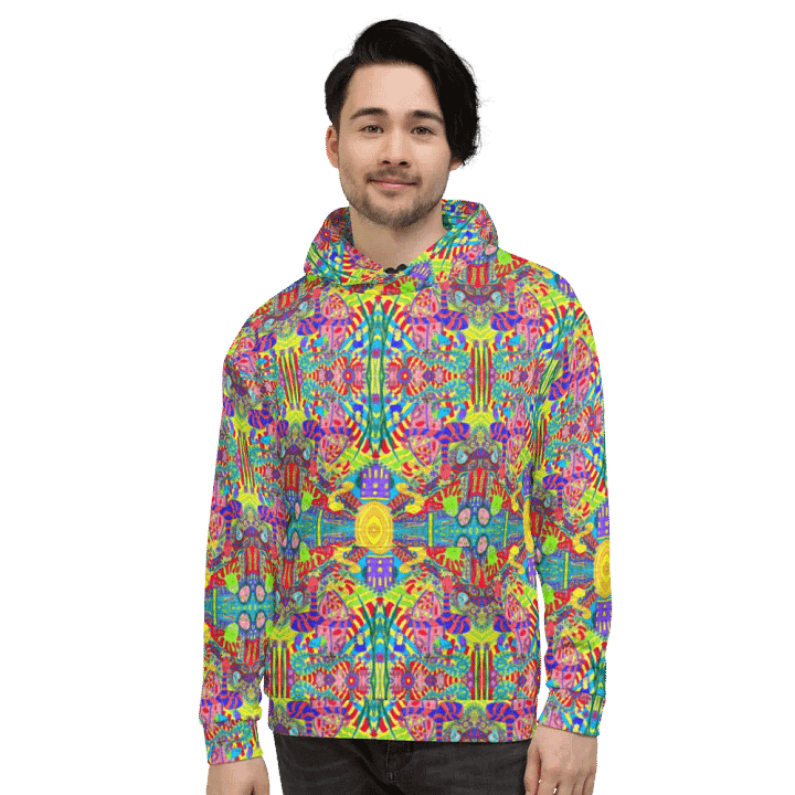 Abstract Doodle Creatures Unisex All Over Print Hoodie product image (2)