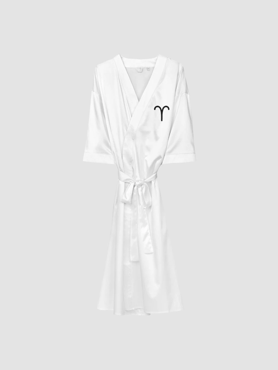 Aries Black on White Satin Robe product image (1)