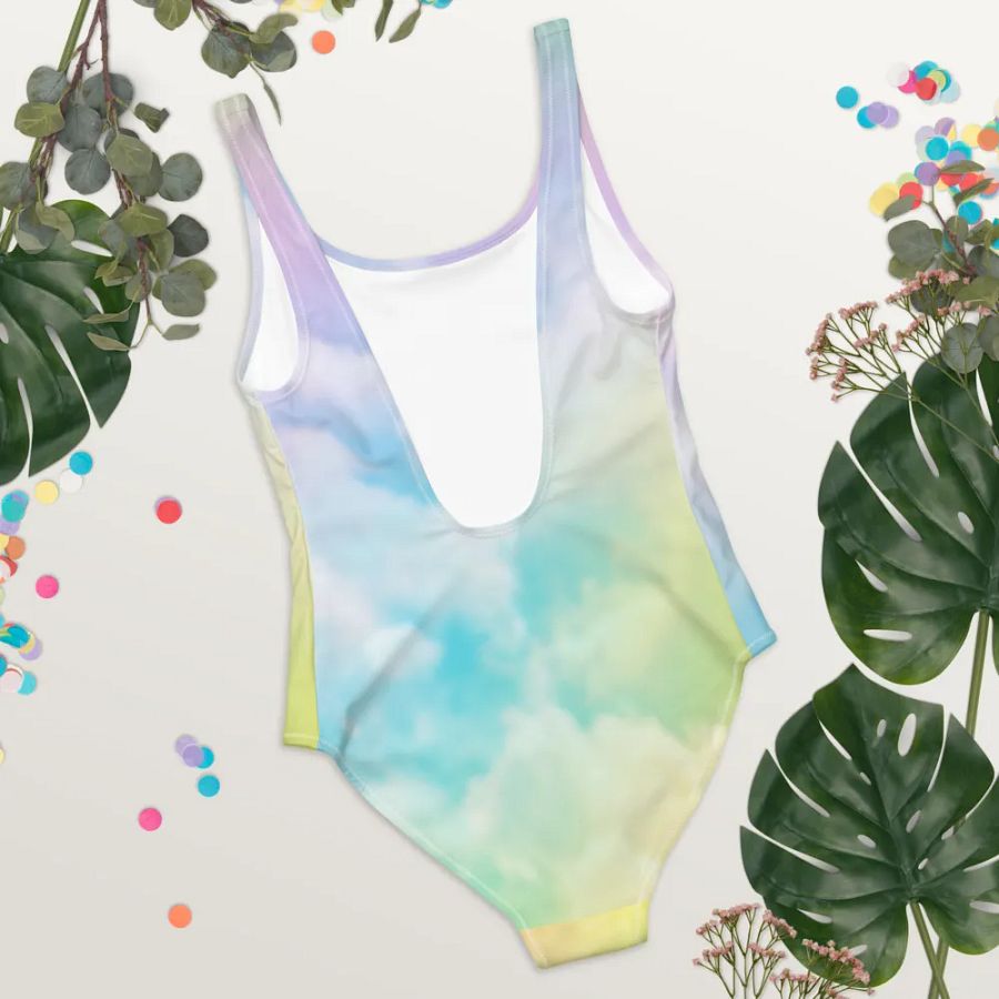 Blur Cloud Rainbow Design one piece Swimsuit - V5 product image (4)