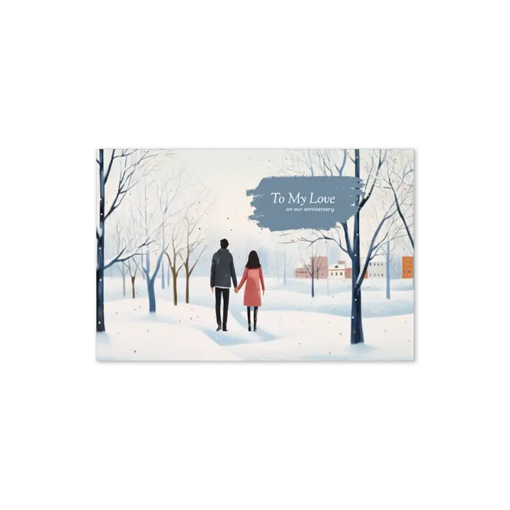 Snowy Anniversary Stroll Greeting Card product image (2)