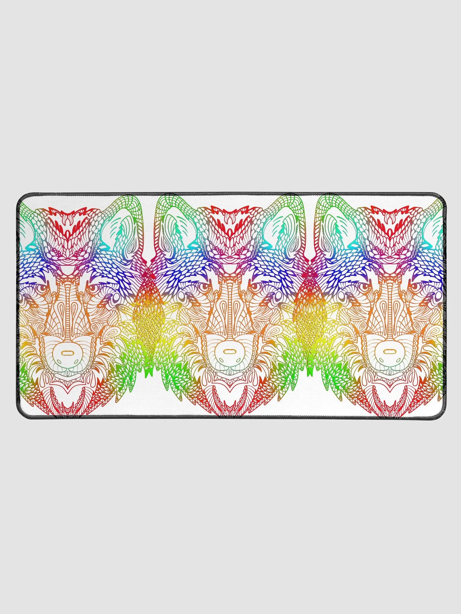 Psychedelic Wolfs Symmetry Desk Mat product image (2)