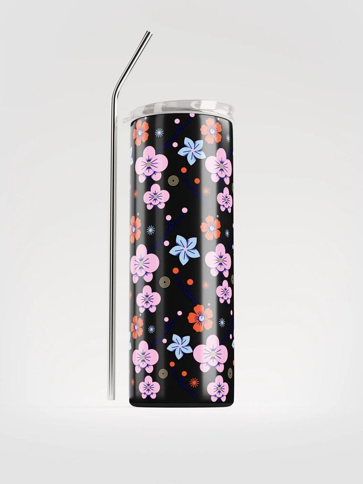 20 oz Stainless Steel Tumbler with straw, leak proof cup lid, Flora Fiesta Thermos cup for women, mug , portable Bottled water Bottle product image (1)