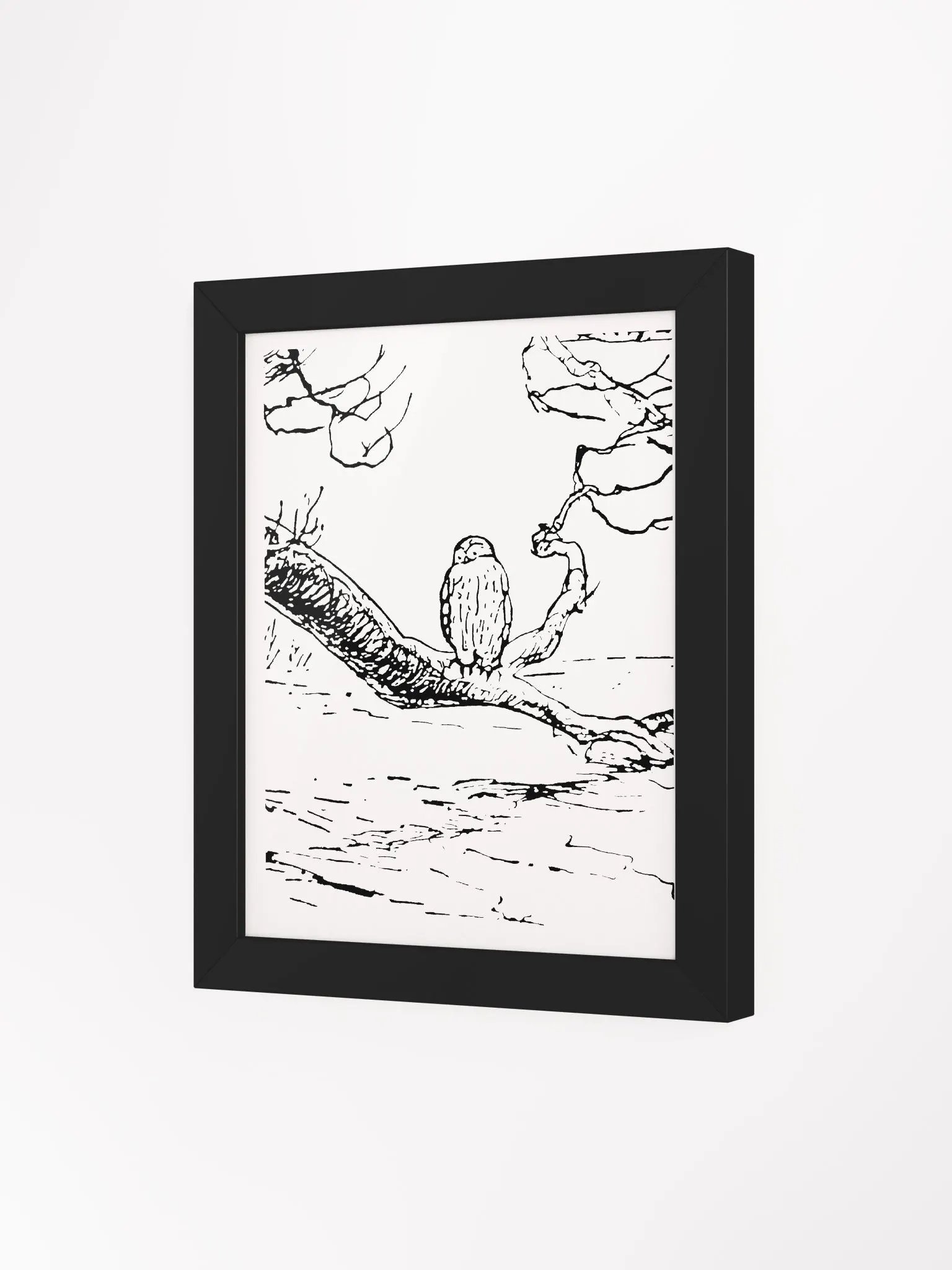 Owl on a Branch Framed Artwork product image (4)