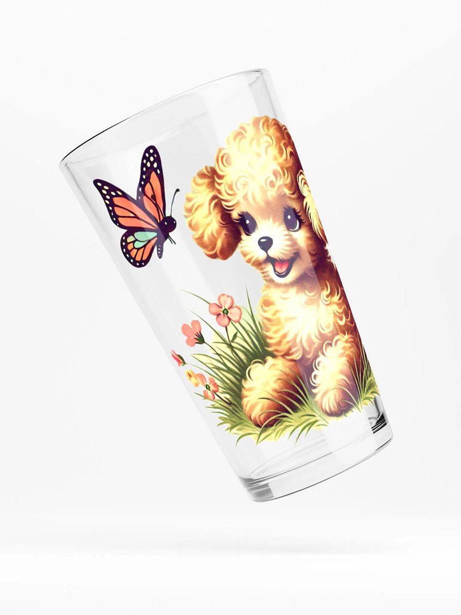 Adorable Puppy Butterfly Playtime 16 oz Glass product image (4)