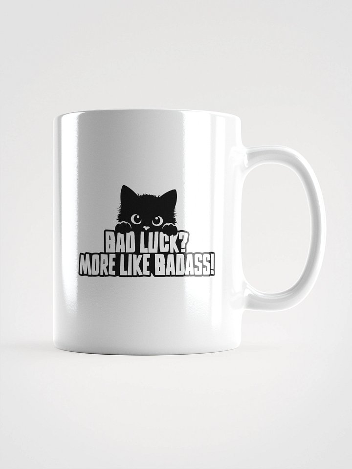 Cute Black Kitten "Badass" Funny Cat Lover Mug product image (1)