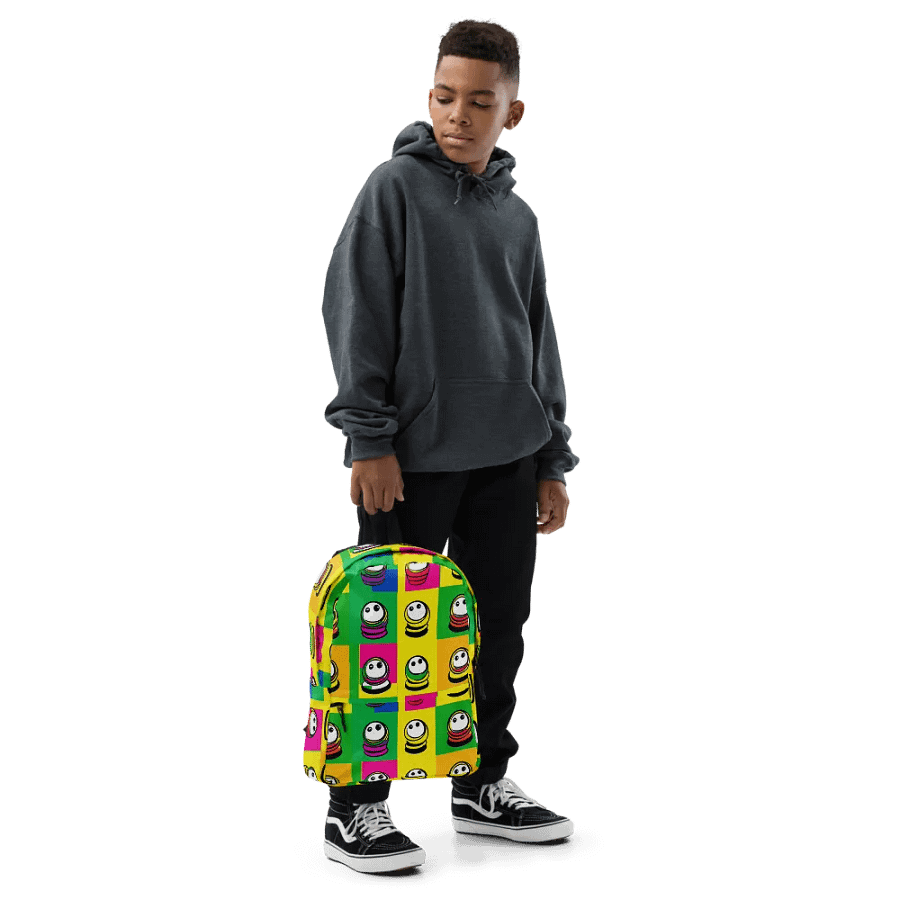 Whimsical Character Grid All-Over Print Backpack product image (6)