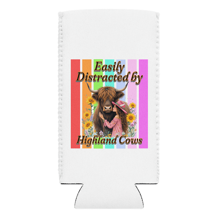 Easily Distracted By Highland Cow Embrace Can Cooler product image (1)
