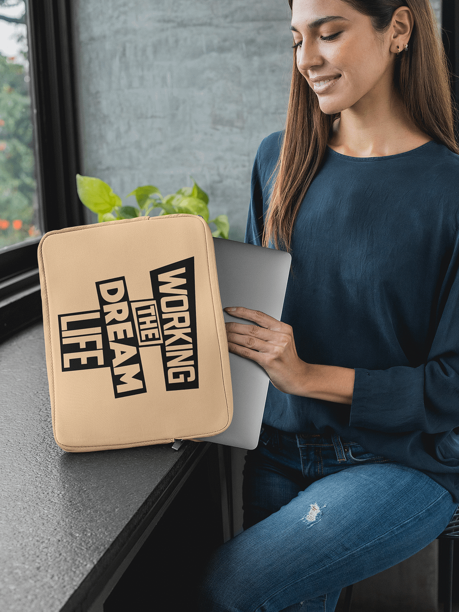 Premium Cream Laptop Sleeve – Working The Dream Life | Sleek, Protective & Leadership-Ready (13” & 15”) product image (4)