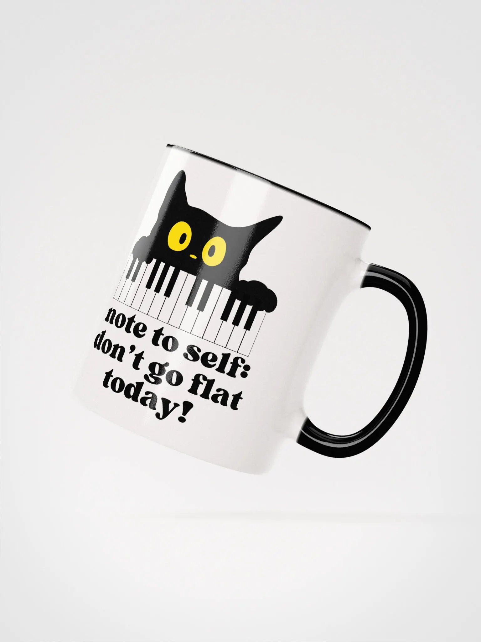 Note To Self: Don't Go Flat Today Mug - Gift For Singers And Cat Lovers product image (4)